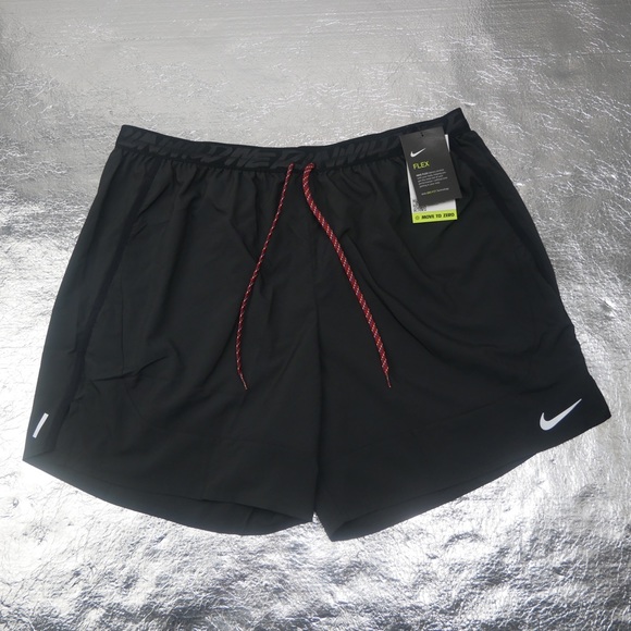Nike Flex Stride Wild Run Shorts Black/Red Men’s Dri-Fit - Picture 2 of 4